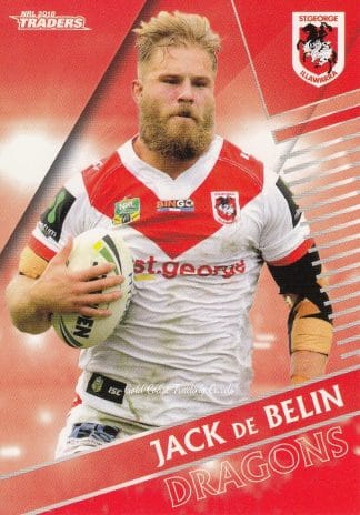 2018 NRL Traders Common Card - Base 122 Jack De Belin St George Dragons