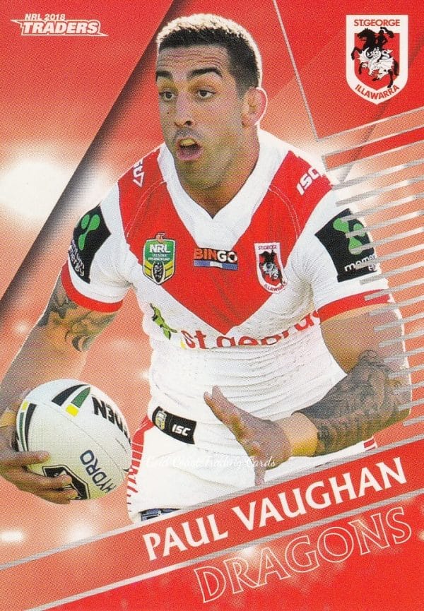 2018 NRL Traders Common Card - Base 129 Paul Vaughan St George Dragons