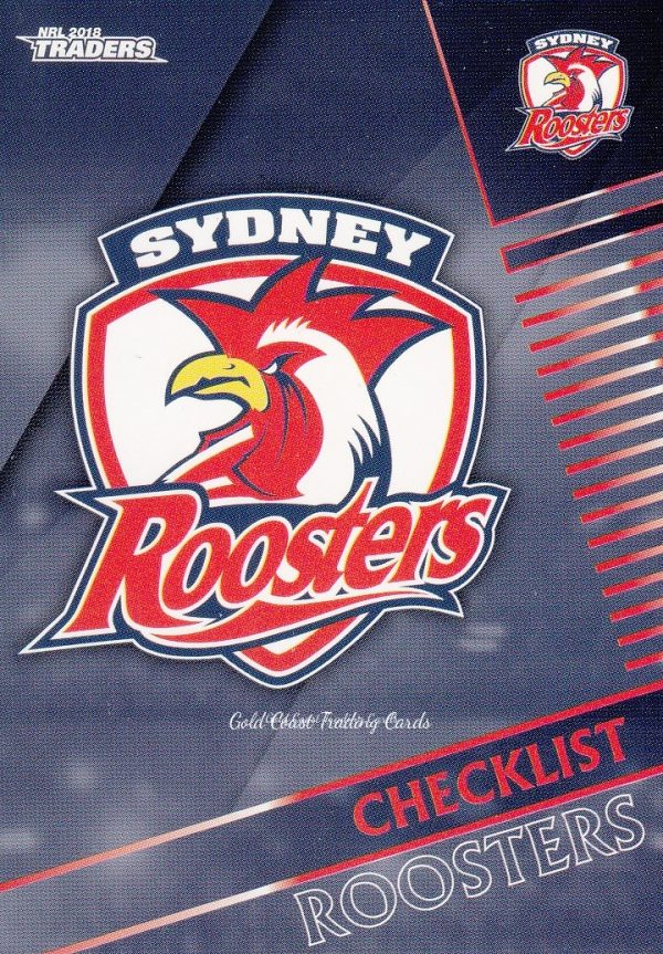 2018 NRL Traders Common Card - Base 131 Checklist Sydney Roosters
