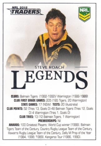 2018 NRL Traders Legends Case Card - CC02 Steve Roach Kangaroos