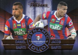 2018 NRL Traders Dynamic Duo - DD03 Daniel & Jacob Saifiti Newcastle Knights