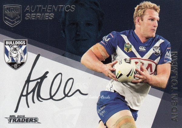 2018 NRL Traders Navy Signature Series - ASN03 Aiden Tolman Canterbury Bulldogs