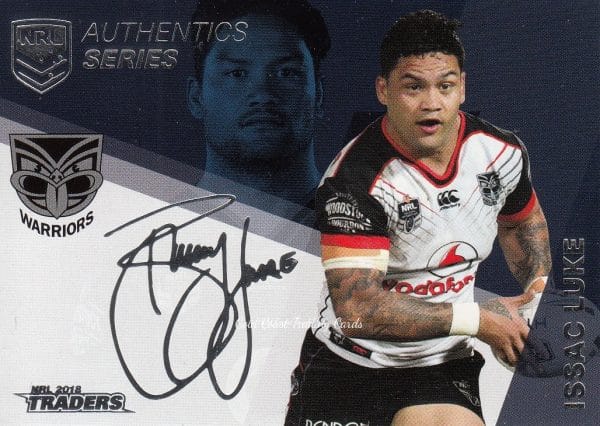 2018 NRL Traders Navy Signature Series - ASN15 Issac Luke Warriors