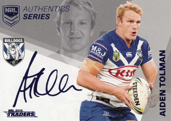 2018 NRL Traders Silver Signature Series - ASS03 Aiden Tolman Canterbury Bulldogs