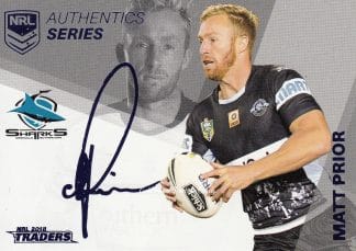 2018 NRL Traders Silver Signature Series - ASS04 Matt Prior Cronulla Sharks