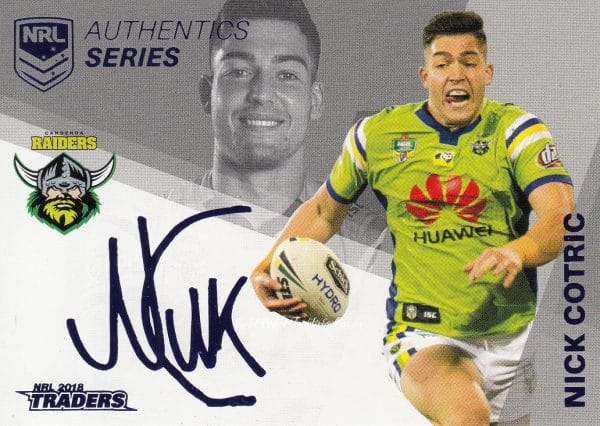 2018 NRL Traders Silver Signature Series - ASS17 Nick Cotric Canberra Raiders