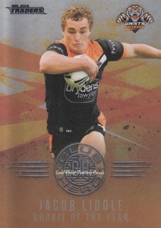 2018 NRL Traders Club Heroes - CH32 Jacob Liddle Wests Tigers