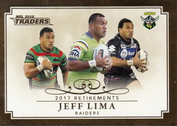 2018 NRL Traders 2017 Retirements - R08 Jeff Lima Canberra Raiders