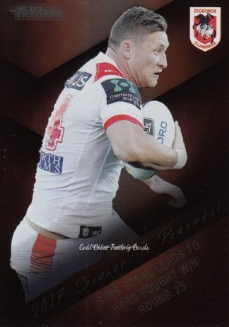 2018 NRL Traders Season To Remember - SR37 Tariq Sims St George Dragons