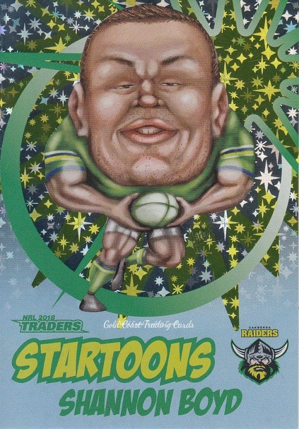 2018 NRL Traders Startoons Blue - SB02 Shannon Boyd Canberra Raiders
