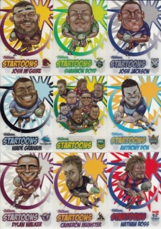 2018 NRL Traders Startoons - Full Set Of 18 Cards