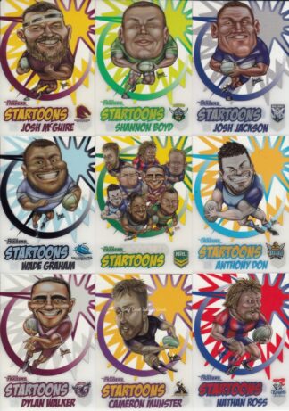 2018 NRL Traders Startoons - Full Set Of 18 Cards