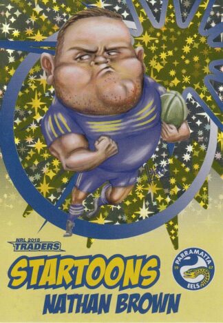 2018 NRL Traders Startoons Yellow - SY11 Nathan Brown Parramatta Eels