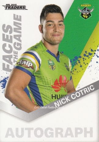 2018 NRL Traders Faces Of The Game - FG06 Nick Cotric Canberra Raiders