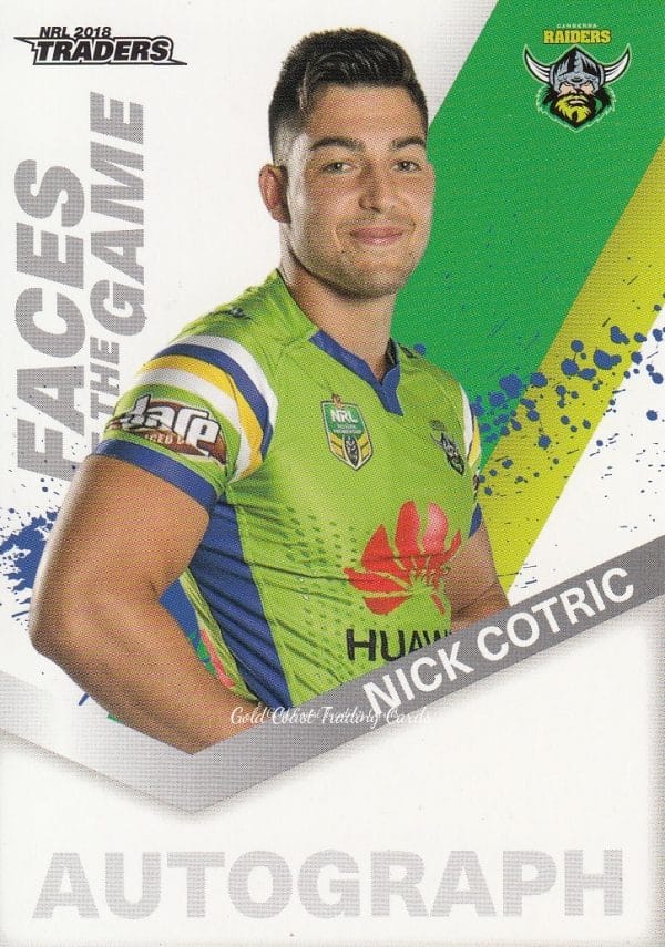 2018 NRL Traders Faces Of The Game - FG06 Nick Cotric Canberra Raiders