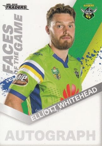 2018 NRL Traders Faces Of The Game - FG08 Elliott Whitehead Canberra Raiders
