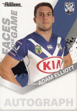 2018 NRL Traders Faces Of The Game - FG09 Adam Elliott Canterbury Bulldogs