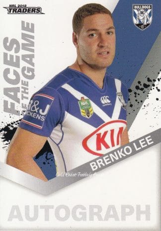 2018 NRL Traders Faces Of The Game - FG11 Brenko Lee Canterbury Bulldogs