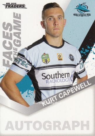 2018 NRL Traders Faces Of The Game - FG14 Kurt Capewell Cronulla Sharks