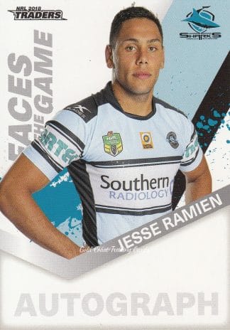 2018 NRL Traders Faces Of The Game - FG16 Jesse Ramien Cronulla Sharks
