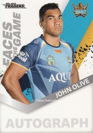 2018 NRL Traders Faces Of The Game - FG19 John Olive Gold Coast Titans