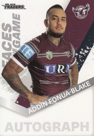 2018 NRL Traders Faces Of The Game - FG21 Addin Fonua-Blake Manly Sea Eagles