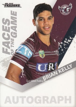 2018 NRL Traders Faces Of The Game - FG22 Brian Kelly Manly Sea Eagles