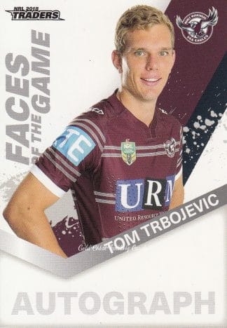 2018 NRL Traders Faces Of The Game - FG23 Tom Trbojevic Manly Sea Eagles