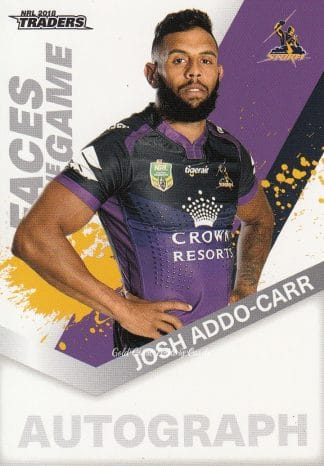 2018 NRL Traders Faces Of The Game - FG25 Josh Addo-Carr Melbourne Storm
