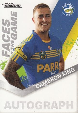 2018 NRL Traders Faces Of The Game - FG39 Cameron King Parramatta Eels