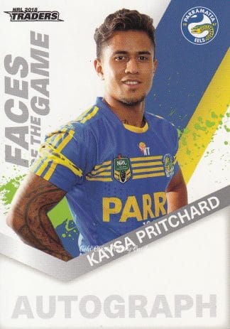 2018 NRL Traders Faces Of The Game - FG40 Kaysa Pritchard Parramatta Eels