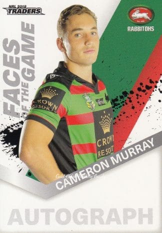 2018 NRL Traders Faces Of The Game - FG48 Cameron Murray South Sydney Rabbitohs