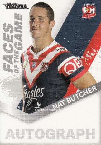 2018 NRL Traders Faces Of The Game - FG53 Nat Butcher Sydney Roosters