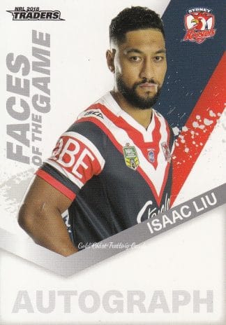 2018 NRL Traders Faces Of The Game - FG54 Isaac Liu Sydney Roosters