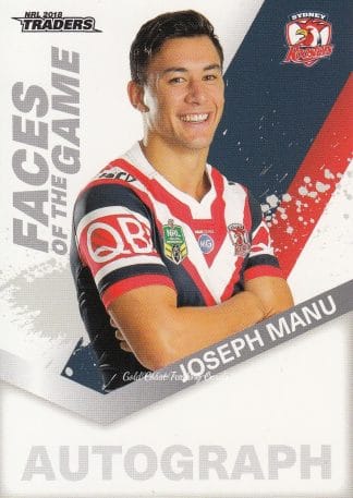 2018 NRL Traders Faces Of The Game - FG55 Joseph Manu Sydney Roosters