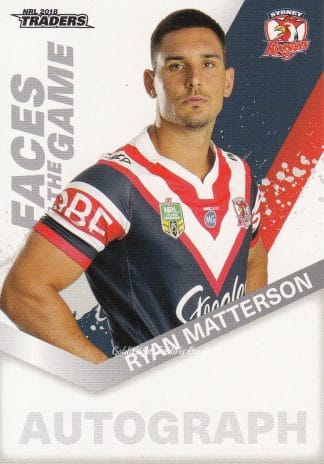 2018 NRL Traders Faces Of The Game - FG56 Ryan Matterson Sydney Roosters