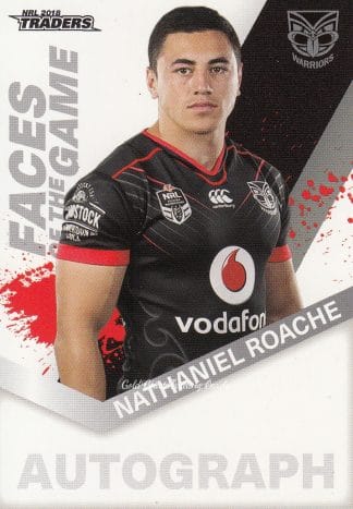 2018 NRL Traders Faces Of The Game - FG60 Nathaniel Roache Warriors