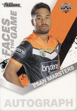 2018 NRL Traders Faces Of The Game - FG64 Esan Marsters Wests Tigers