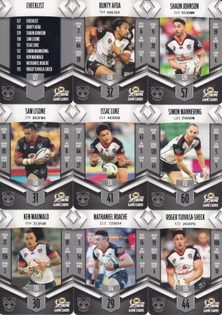 2018 NRL Xtreme Base Team Set - Warriors