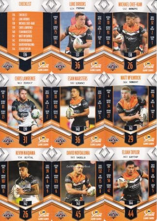 2018 NRL Xtreme Base Team Set - Wests Tigers