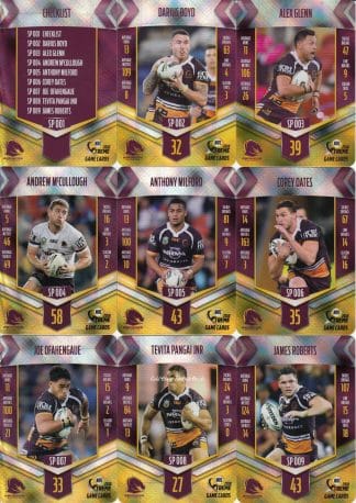 2018 NRL Xtreme Silver Parallel Team Set - Brisbane Broncos