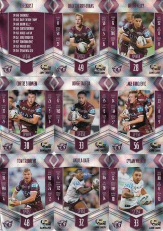 2018 NRL Xtreme Silver Parallel Team Set - Manly Sea Eagles