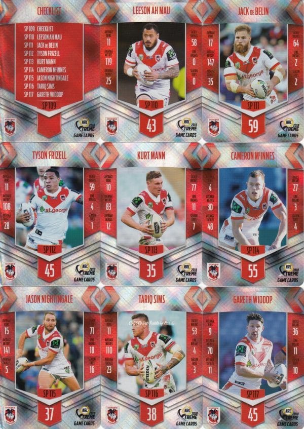 2018 NRL Xtreme Silver Parallel - Full Set 144 Cards - Image 6