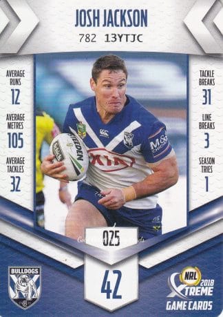 2018 NRL Xtreme Common Card - Base 025 Josh Jackson Canterbury Bulldogs