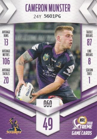 2018 NRL Xtreme Common Card - Base 060 Cameron Munster Melbourne Storm