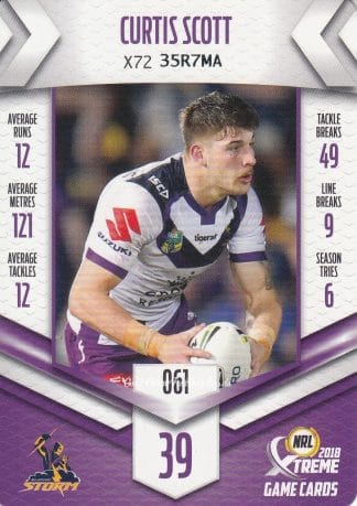 2018 NRL Xtreme Common Card - Base 061 Curtis Scott Melbourne Storm