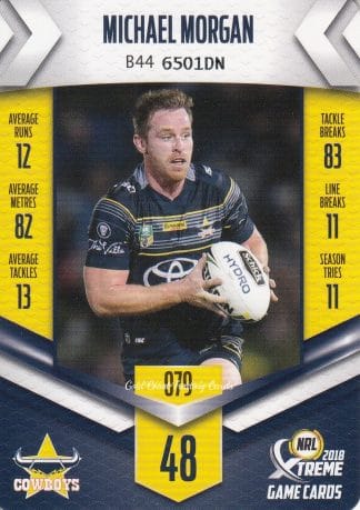 2018 NRL Xtreme Common Card - Base 079 Michael Morgan North Qld Cowboys