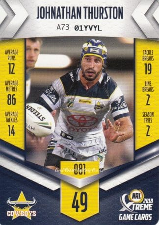 2018 NRL Xtreme Common Card - Base 081 Johnathan Thurston North Qld Cowboys