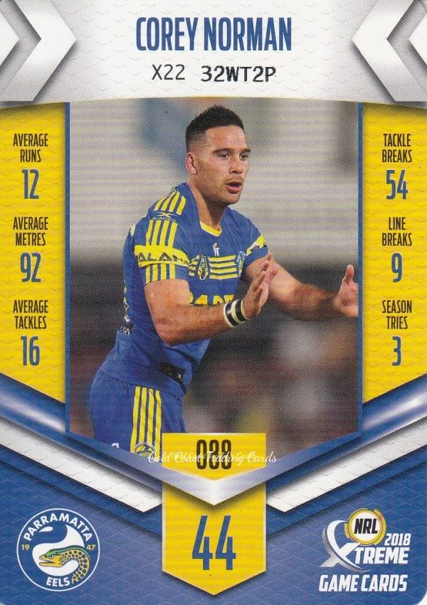 2018 NRL Xtreme Common Card - Base 088 Corey Norman Parramatta Eels