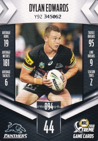 2018 NRL Xtreme Common Card - Base 094 Dylan Edwards Penrith Panthers